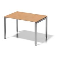 BISLEY Bureautafel CITO, U-onderstel, h x b x d = 650 - 850 x 1200 x 800 mm, onderstel zilverkleurig, blad beukenhout