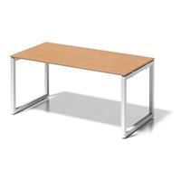 BISLEY Bureautafel CITO, O-onderstel, h x b x d = 740 x 1600 x 800 mm, onderstel wit, blad beukenhout