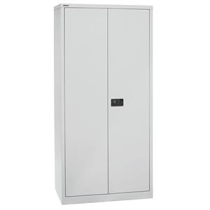 BISLEY UNIVERSAL vleugeldeurkast, h x b x d = 1950 x 914 x 500 mm, 4 verzinkte legborden, 5 ordnerhoogtes, lichtgrijs