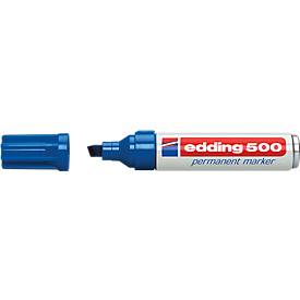 edding 500, met wigvormige punt 2-7 mm, blauw, 10 stuks