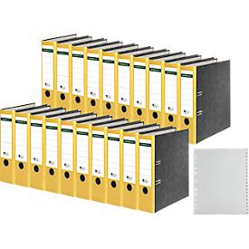 Schäfer Shop Select  ordner, A4, rugbreedte 80 mm, 20 stuks + GRATIS 1 PP ordner tabbladen A-Z, geel