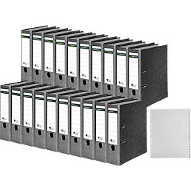 Schäfer Shop Select  ordner, A4, rugbreedte 80 mm, 20 stuks + GRATIS 1 PP ordner tabbladen A-Z, grijs