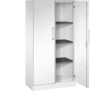 C+P Vleugeldeurkast ASISTO, hoogte 1617 mm, breedte 800 mm, 3 legborden, verkeerswit/verkeerswit