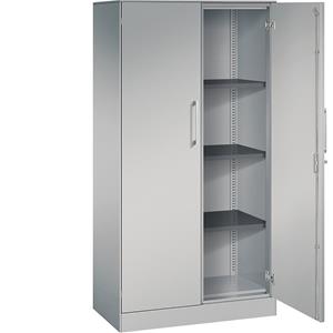 C+P Vleugeldeurkast ASISTO, hoogte 1617 mm, breedte 800 mm, 3 legborden, blank aluminiumkleurig/blank aluminiumkleurig