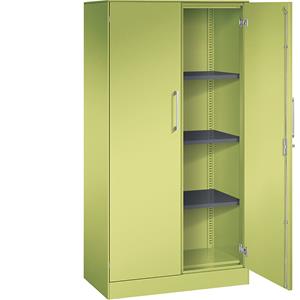C+P Vleugeldeurkast ASISTO, hoogte 1617 mm, breedte 800 mm, 3 legborden, felgroen/felgroen