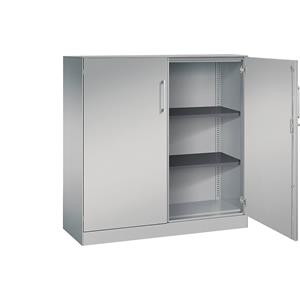 C+P Vleugeldeurkast ASISTO, hoogte 1292 mm, breedte 1200 mm, 2 legborden, blank aluminiumkleurig/blank aluminiumkleurig