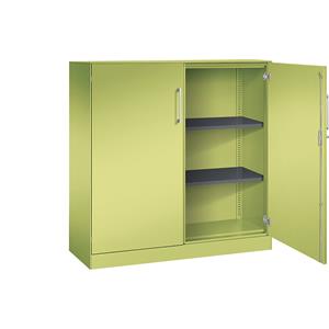 C+P Vleugeldeurkast ASISTO, hoogte 1292 mm, breedte 1200 mm, 2 legborden, felgroen/felgroen