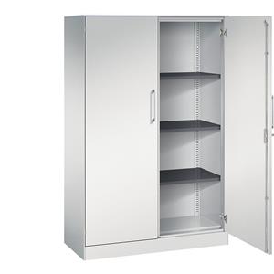 C+P Vleugeldeurkast ASISTO, hoogte 1617 mm, breedte 1000 mm, 3 legborden, lichtgrijs/lichtgrijs