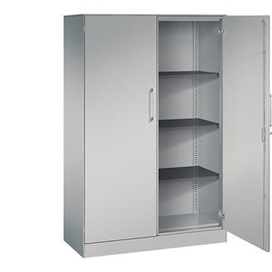 C+P Vleugeldeurkast ASISTO, hoogte 1617 mm, breedte 1000 mm, 3 legborden, blank aluminiumkleurig/blank aluminiumkleurig