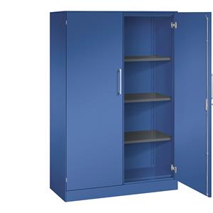 C+P Vleugeldeurkast ASISTO, hoogte 1617 mm, breedte 1000 mm, 3 legborden, gentiaanblauw/gentiaanblauw