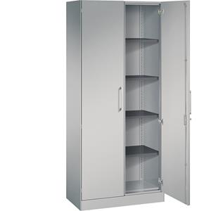 C+P Vleugeldeurkast ASISTO, hoogte 1980 mm, breedte 800 mm, 4 legborden, blank aluminiumkleurig/blank aluminiumkleurig