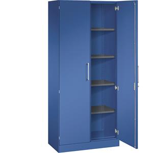 C+P Vleugeldeurkast ASISTO, hoogte 1980 mm, breedte 800 mm, 4 legborden, gentiaanblauw/gentiaanblauw