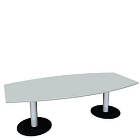 Vergadertafel, B 2400 mm, lichtgrijs