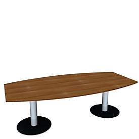 Vergadertafel, B 2400 mm, notenboom
