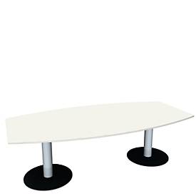 Vergadertafel, B 2400 mm, wit