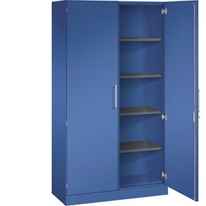 C+P Vleugeldeurkast ASISTO, hoogte 1980 mm, breedte 1000 mm, 4 legborden, gentiaanblauw/gentiaanblauw