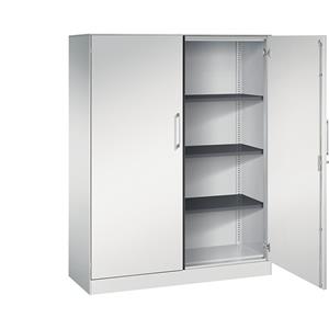 C+P Vleugeldeurkast ASISTO, hoogte 1617 mm, breedte 1200 mm, 3 legborden, lichtgrijs/lichtgrijs