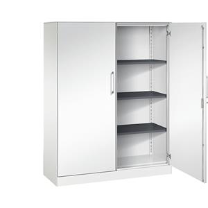 C+P Vleugeldeurkast ASISTO, hoogte 1617 mm, breedte 1200 mm, 3 legborden, verkeerswit/verkeerswit