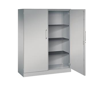 C+P Vleugeldeurkast ASISTO, hoogte 1617 mm, breedte 1200 mm, 3 legborden, blank aluminiumkleurig/blank aluminiumkleurig