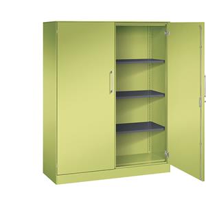 C+P Vleugeldeurkast ASISTO, hoogte 1617 mm, breedte 1200 mm, 3 legborden, felgroen/felgroen