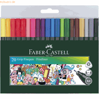 fabercastell 6 x Faber Castell Finepen Grip 0,4 sortiert VE=20 Stück