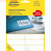 Avery etiket Zweckform 62x19mm wit pakje a 392 etiketjes