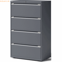 bisley Schubladenschrank Essentials 4 Schubladen anthrazitgrau