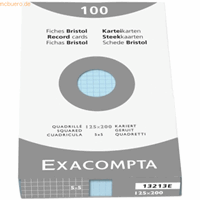 exacompta Karteikarten A5 kariert blau VE=100 Stück