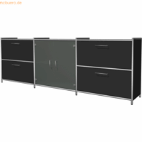 kerkmann Sideboard BxTxH 236x38x78cm 4 Schubfächer anthrazit