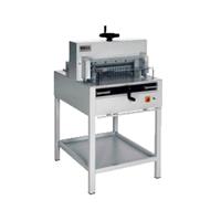 Ideal Elektrische stapelsnijmachine met EASY-CUT, met handbediende snelle spindel-papieraandruk, snijlengte 475 mm. Snijhoogte : 80 mm