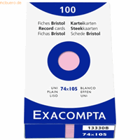 exacompta Karteikarten A7 blanko rosa VE=100 Stück