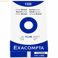 exacompta Karteikarten A7 blanko weiß VE=100 Stück