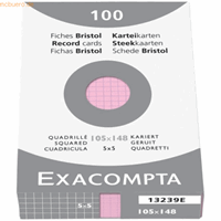exacompta Karteikarten A7 kariert rosa VE=100 Stück