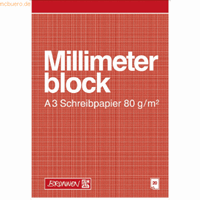 brunnen Millimeterblock A3 80g/qm 20 Blatt rotbraun