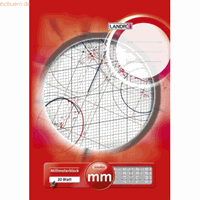 landre 10 x  Millimeterblock A3 20 Blatt 80 g/qm Linienfarbe rot