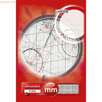 landre 20 x  Millimeterblock A4 25 Blatt 80 g/qm Linienfarbe rot