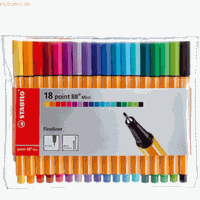 stabilo 10 x  Fineliner point 88 Mini Etui mit 18 Stiften