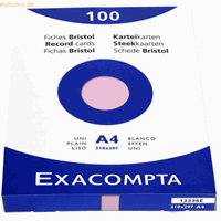exacompta Karteikarten A4 blanko rosa VE=100 Stück
