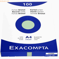 exacompta Karteikarten A4 blanko grün VE=100 Stück