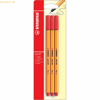 stabilo 10 x  Fineliner point 88 0,4 mm rot Blisterkarte VE=3 Stück