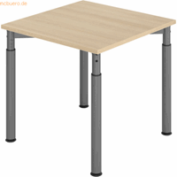mcbuero.de Schreibtisch 80x80cm Eiche/Graphit