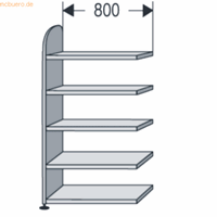 Kerkmann Open kast Dante, stellingsectie, H 1900 x B 800 mm, zonder achterwand, lichtgrijs