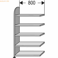 Open kast Dante, stellingsectie, H 1900 x B 800 mm, zonder achterwand, wit