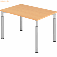 mcbuero.de Schreibtisch 120x80cm Buche/Silber
