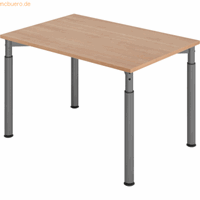 mcbuero.de Schreibtisch 120x80cm Nussbaum/Graphit