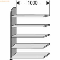 Kerkmann Boekenkast  zijwand + 5 legplanken Dante Wit 1.000 x 325 x 1.900 mm,