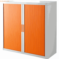 easyoffice Rollladenschrank  BxTxH 86x37,5x104cm weiß/orange