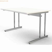 kerkmann Schreibtisch Artline Holzdekor C-Fuß 120x80x68-82cm weiß