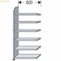 Kerkmann Open kast Dante, stellingsectie, H 2250 x B 800 mm, zonder achterwand, lichtgrijs