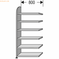 Open kast Dante, stellingsectie, H 1900 x B 800 mm, zonder achterwand, wit